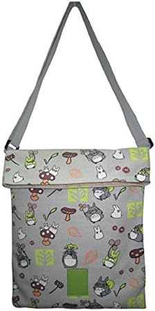 TOTORO Shoulder Crossbody Flat Bag Purse Gray Anime gift 60197 Canvas Kawaii