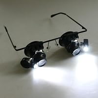 Watch Repair Magnifier Loupe 20X Glasses With LED Light