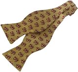 Florida State Bow Tie - Florida State University Gold Hand-Tied Bow Tie with FS Logo