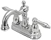 Hardware House 387068 Caspian Double Handle Lavatory Faucet with Pop-Up Satin Nickel