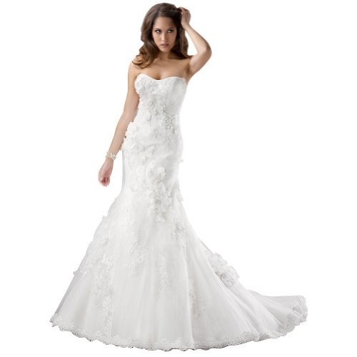 GEORGE BRIDE Mermaid Lace Wedding Dress With 3D floral Appliques
