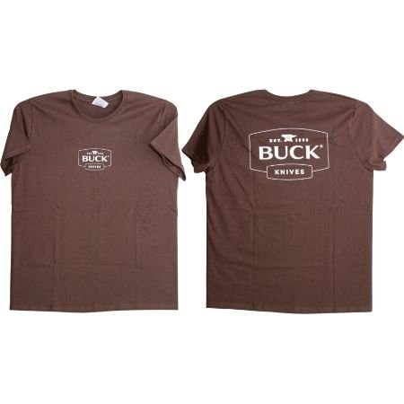 Buck Knives 6935 X-Large Chocolate Brown Women's T-Shirt with 100% Preshrunk Cotton Construction