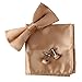 EBC1E01 Multicolored Soild Silk Pre-tied Bowtie Cufflinks Handky Set By Epoint