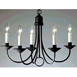 Progress Lighting P4008-31: Primitive Black Iron Chandelier