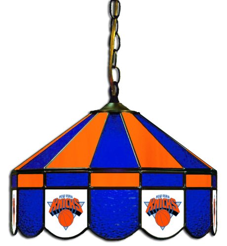 NBA New York Knicks 16-Inch Diameter Stained Glass Pub Light