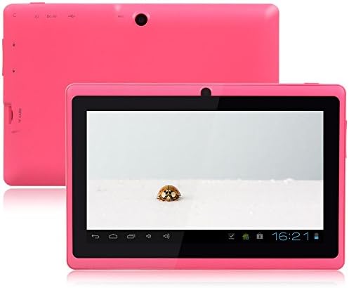 Accmart 7 inch Allwinner A33 Dual Core Cortex A7 1.5GHz, Android 4.4.2 Kitkat, 512M Ram, 8G Storage, Dual Camera WIFI Tablet PC Pad Pink