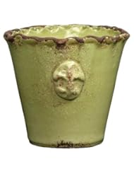 Kitchen: Vietri Mini Pistachio Fleur De Lys Cachepot - Vietri-Irresistibly Italian
