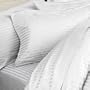 Egyptian Linens 1000 Thread-Count, Olympic Queen 1000TC Pillow Cases, White Damask Stripe, Set of 2