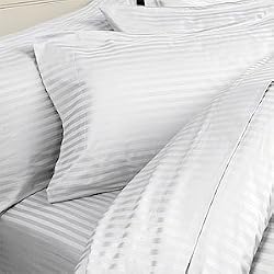 8PC California King 600 Thread Count Down Alternative Bed In a Bag - WHITE Sheet Set, Duvet Set & Down