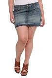 Torrid Plus Size Source of Wisdom - Medium Wash Destroyed Miniskirt