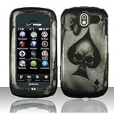 IMAGE OF Rubberized Black Silver Ace Spade Skull Snap on Design Case Hard Case Skin Cover Faceplate for Pantech Crux 8999