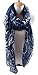Quest Sweet Soft Voile Fabric Sheer Infinity Bicycle Pattern Scarf Navy
