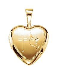 Sterling Silver Cross & Dove Heart Locket