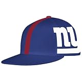 NFL Men's New York Giants End Zone Flat Visor Flex Hat - Tw79Z (Blue, Large/X-Large)