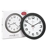 Howard Miller Norcross Auto Daylight-Savings Wall Clock 12-1/4in Black 1 AA ....