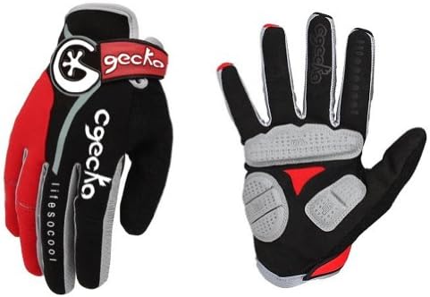Cgecko Men's Reflex Gel Bike Full Finger Glove Cycling Skiing Shock Pads Glove Size M L Xl XXL
