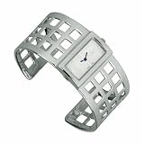 Elle Women's Sterling Silver Waffle Cuff Watch #SW2851AS