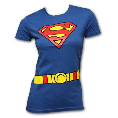  Superman Supergirl Costume Royal Blue Juniors Graphic T-Shirt