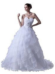  Lace-Up Sweetheart  Organza  Ball Gown Wedding Dress  With Rhinestones