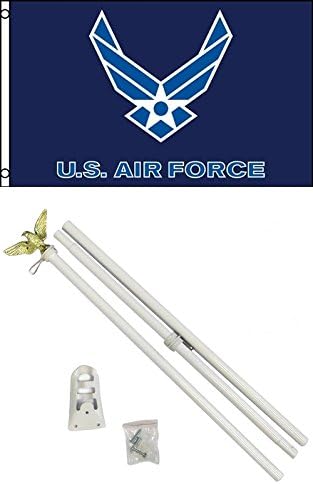 3'x5' US AIR FORCE Blue Wings Polyester Flag and 6' POLE KIT