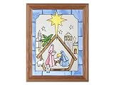 A Christmas Nativity Scene Painted Holiday Art Glass