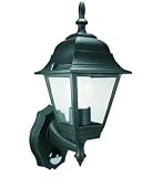 Byron Elro ES94 GLS / 23W ES 4-Panel Wall Lantern with PIR Motion Detector Black,100w