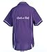 London Boots Mens Bowling Shirt Purple/White Rocknroll Embroidery