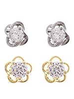 Silver One Pendientes Dúo Zirconium Bicolor