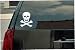 Skull and Bones Pirate Logo Vinyl Decal - White Window Sticker