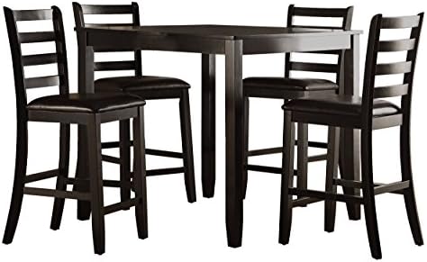 Homelegance Trask 5-Piece Modern Counter Height Dining Table with Padded Chairs