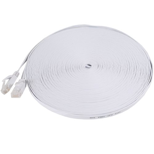 Fosmon Cat6 Flat Snagless Network Ethernet Patch Cable (50 Feet, White)