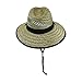 Mens UPF 50 Wide Brim Natural Straw Lifeguard Outback Sun Hat