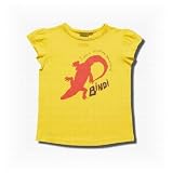 Authentic BindiWear "I am a Wildlife Warrior" yellow cotton puff sleeve tee for girls