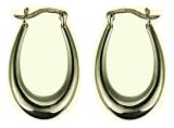 Image of Silver Ladies Polished Oval Creole Earrings