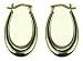 Silver Ladies Polished Oval Creole Earrings