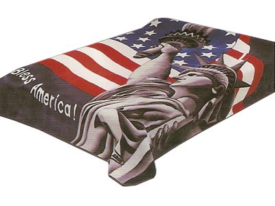 Click for New Solaron King Size American Flag Korean Mink Blanket