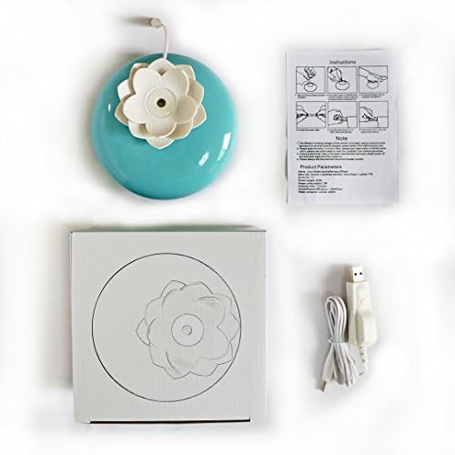 Wankaku aesthetic ceramic aroma essential oil diffuser and humidifier, cool mist air purifier, auto shut-off function, ideal companion for sleeping, reading, meditation, massaging etc(blue + white)