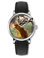 SPRAWL Aanalog Fashion Series Silver Ladies Watches of Genuine Black Leather Strap,Unique Wrist Watch for Women Girls Designed with Reno howling