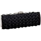 Jessica McClintock East/West Satin Weave Stone Clasp Clutch