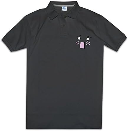 Men's Hatsune Miku Leek Spin Expression! Men's Casual Polo Short Sleeve T-Shirt Black Small