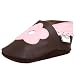 Bobux Infant/Toddler Flower Crib Shoe,Chocolate/Pink,X-Large (US Toddler 6.5 M)