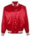 Youth Satin Baseball Jacket with Striped Trim