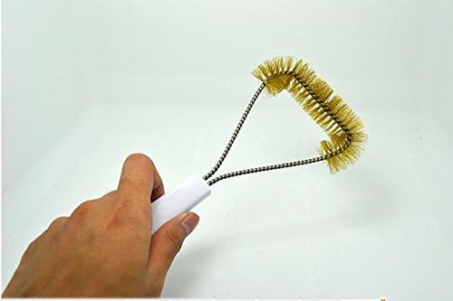Barbecue Grill Brush - Best Weber Stainless Steel Cleaner - 10 Inch Long Handle - Barbeque Brass Bristles - Inspired Grill Instruments Home Kitchen Tools