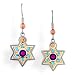 Star of David Judaic Earrings with Hypoallergenic stainless steel ear wire #2304