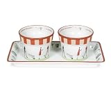 Portmeirion Laura Stoddard Up the Garden Path Two Herb Pots on Tray, Gardening