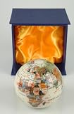 Review Team Concept  / 110MM White Howlite Gemstone World Globe Paperweight