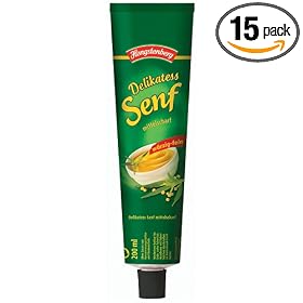 Hengstenberg German Mustard Medium-Hot , 3.4-Ounce Tubes (Pack of 15)
