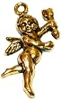 20 pcs Angel Cherub Charms - Antique Gold Finish including Jump Rings
