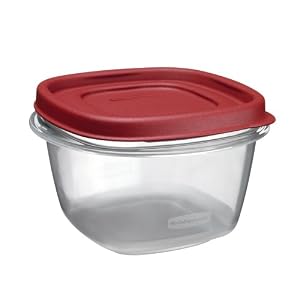 Rubbermaid 7J60 Easy Find Lid Square 2-Cup Food Storage Container