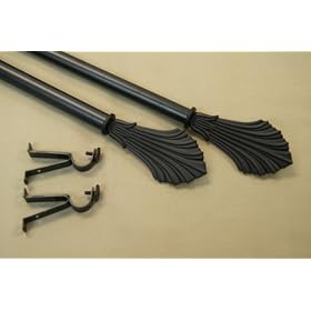 NEW Decorative Curtain Rod Set#24, 66-120 inch, black